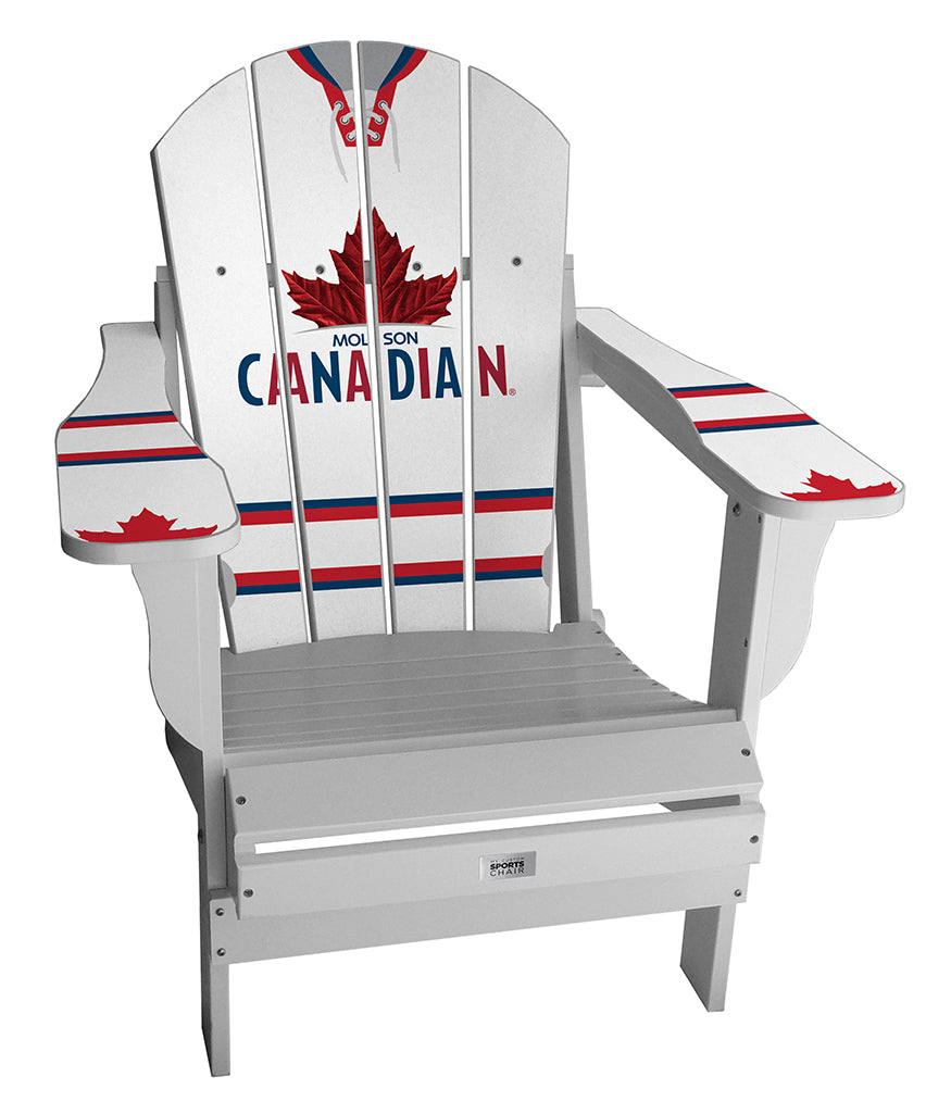 Retro Molson Canadian White Complete Custom with personalized name and number Chair