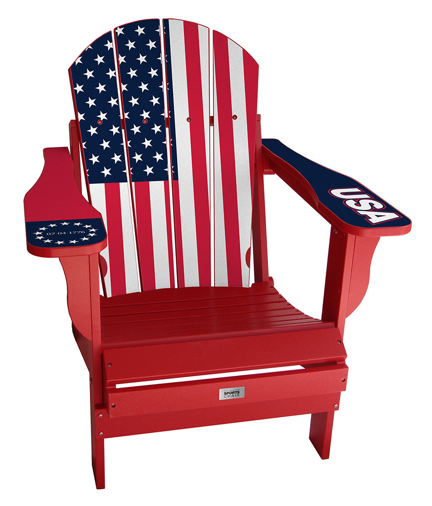 USA Flag Complete Custom with personalized name and number Chair